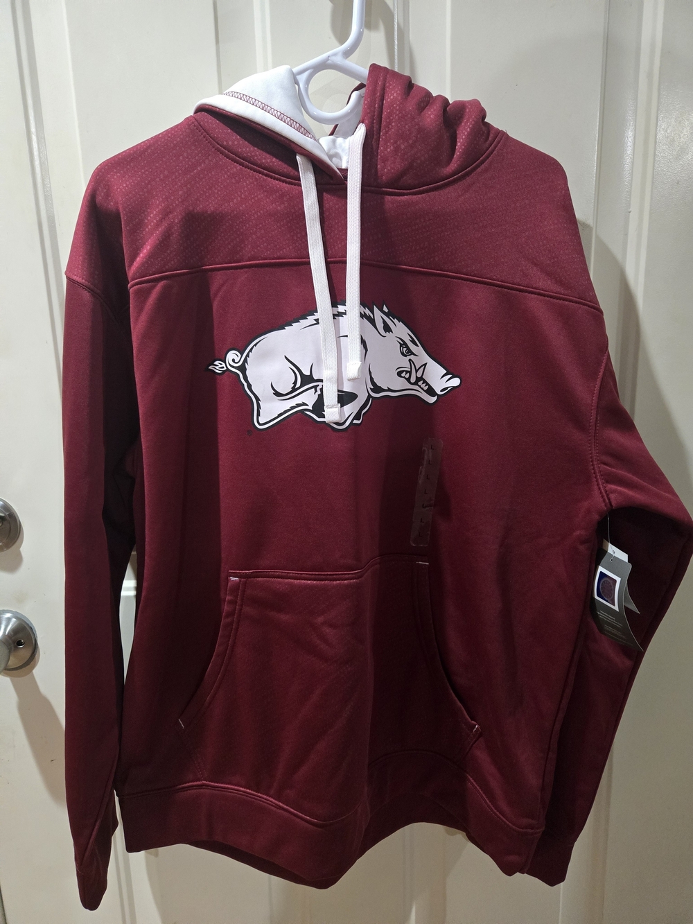 Champion Maroon Pullover Hoodie with White Razorback Logo